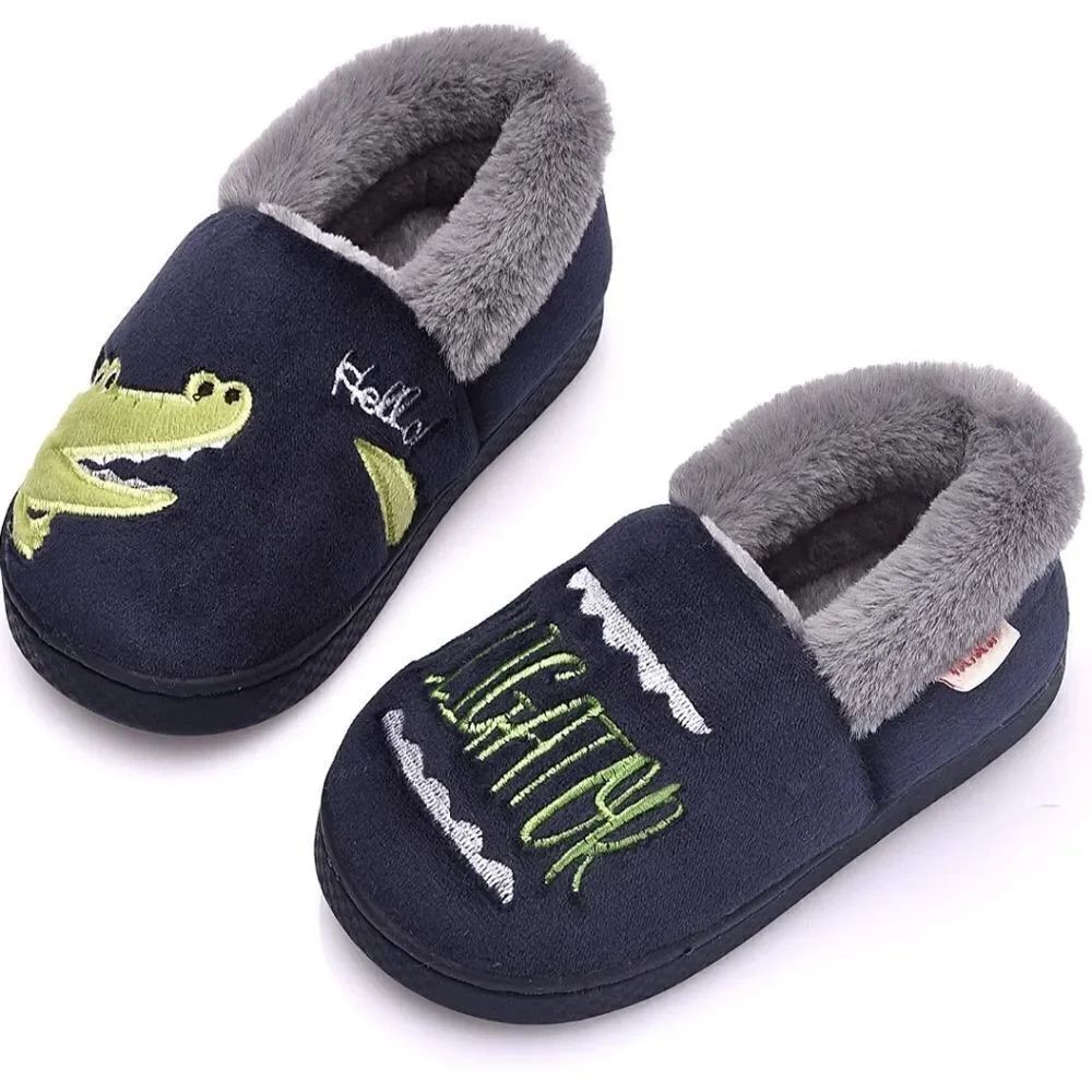 New Toddler 7/8 Blue Holynissl Alligator Slippers